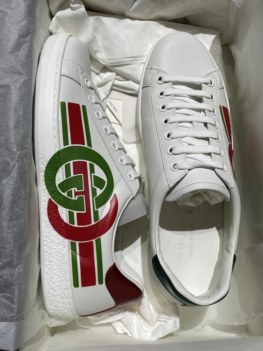 【现货特惠秒】GUCCI 古驰 男女通款 绿白红双G印花Ace低帮运动休闲鞋 576136/12017 商品图9