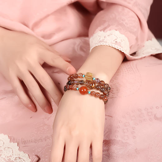 【发贝才顺意】彩发晶貔貅手链 ↑企图心冲劲胆识金发晶手串 商品图2