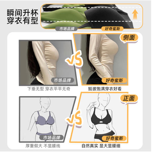 好奇蜜斯无钢圈无痕外扩内衣女聚拢小胸显大文胸罩套装漫画胸夏季 Cierra 茜拉 商品图3