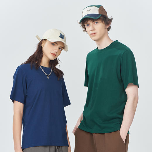 自由基地夏季新款220克精梳紧密赛罗纺T恤团队定制男女同款全棉半袖光板队服 NMT-2132 商品图1