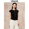VIMAGE纬漫纪假两件高级通勤简约修身显瘦黑色T恤上衣秋新款V2213802 商品缩略图3