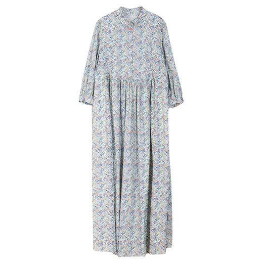 牧衣游原创 夏花印花纯棉连衣裙新款减龄宽松轻薄文艺碎花裙 梨涡 商品图4