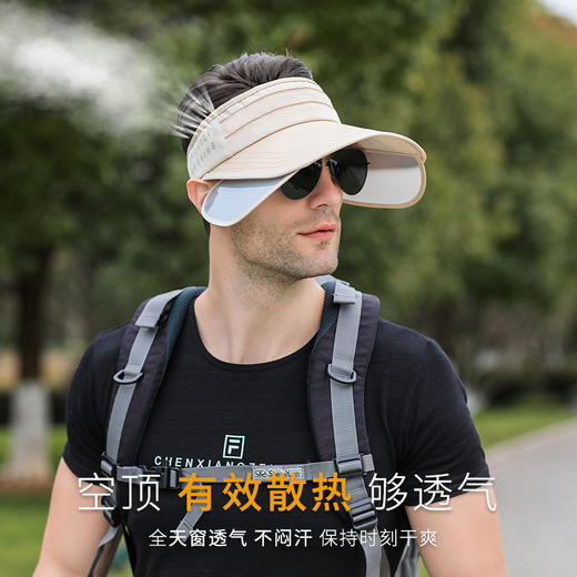 雀说 UPF50+防晒帽子男夏季遮阳无顶棒球帽空顶男士帽W0007 商品图3