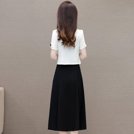 QYM YC2437-Y国风短袖外套+无袖中长款连衣裙时尚两件套裙 商品图2