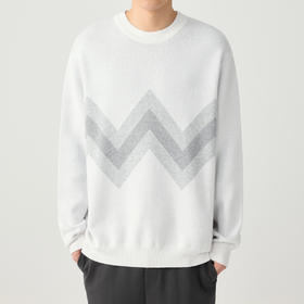 墨麦客 远红外升温 圆领针织衫秋冬新款撞色提花打底毛衣20573。