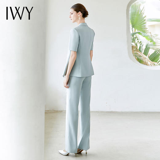 IWY/夏季新品蓝色两件套西服新中式一粒扣通勤干练气质时尚职业装CP2005-L 商品图4