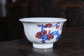 青花点彩雅品图单杯