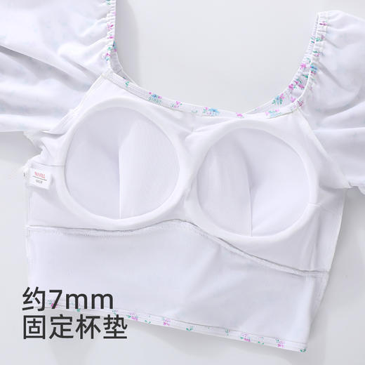 【商场同款】熳洁儿 女士泳衣夏季分体裙装甜美碎花泡泡袖24206215 商品图1