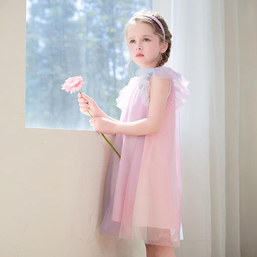 mettekids女童连衣裙2024夏新款儿童甜美网纱公主裙女孩彩色裙子 商品图5