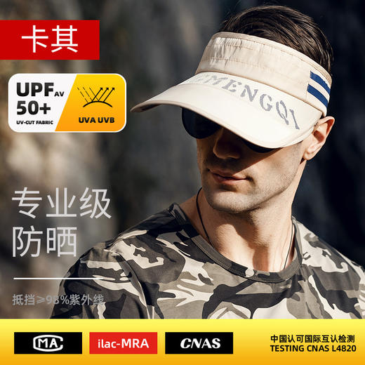 雀说 UPF50+防晒帽子男夏季遮阳无顶棒球帽空顶男士帽W0007 商品图10