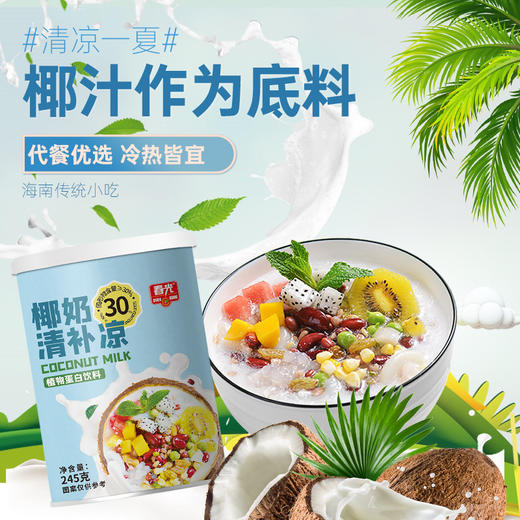 椰奶清补凉245克*6罐装  植物蛋白饮料代餐 商品图2