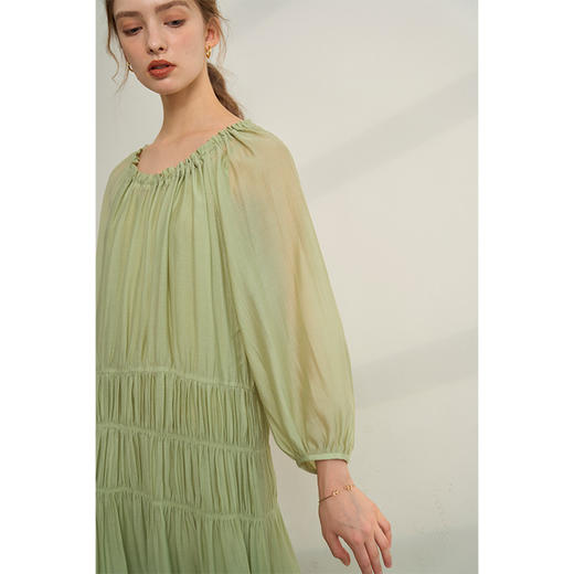 （小眠专属）HeyDress法式天丝连衣裙女夏季圆领宽松慵懒感气质两件套薄纱裙子 商品图2