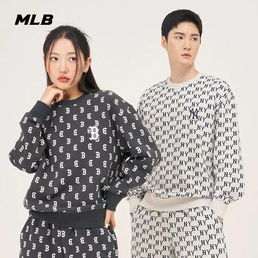 MLB男女情侣满印老花运动卫衣宽松休闲23秋季新款3AMTM0334 商品图2