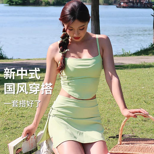 跃牌【禅语梵心】高腰国风运动短裙女轻薄速干裙裤DQ2810 商品图2