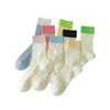 任选5双【袜子女菱形拼接】夏季镂空网眼透气中筒袜  ins潮薄款撞色日系堆堆袜  商品缩略图4