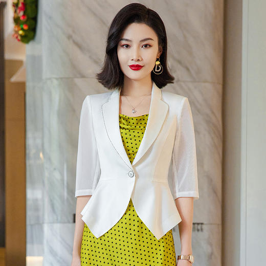 雀说高端小西装外套女新款时尚一粒扣小西服女休闲修身上衣AL1668 商品图1