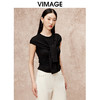 VIMAGE纬漫纪假两件高级通勤简约修身显瘦黑色T恤上衣秋新款V2213802 商品缩略图2