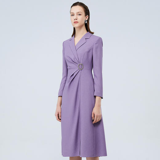 EITIE爱特爱秋季新款气质时尚收腰裙摆拼接连衣裙7507219 商品图2