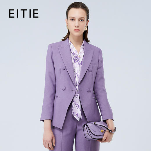 EITIE爱特爱秋季新款时尚通勤干练显瘦翻领西装外套女7503206 商品图0