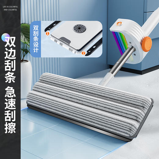 佳帮手  拖把  弧形可调免手洗M02-01佳白2布JBS-MSX-M021-JWT2P 商品图3