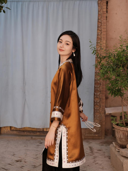 瑕疵|盛唐牡丹盛奢系列| 限量款| 高货-重缎福禄寿盘扣长款外套(特殊商品不退不换)[特价品] 商品图5