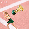 ZEGL设计师运动系列羽毛耳环女2024新款爆款黑玛瑙耳钉独特耳饰品 商品缩略图3