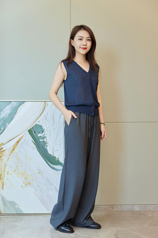 凉凉呼吸感抽绳直筒裤 商品图4