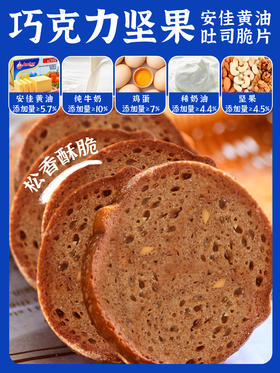 三月新货 | 安佳黄油坚果巧克力吐司脆片 【安佳黄油≥5.7%、坚果≥4.5%、纯牛奶≥10%、鸡蛋≥7%、稀奶油≥4.4%】 保质期4个月