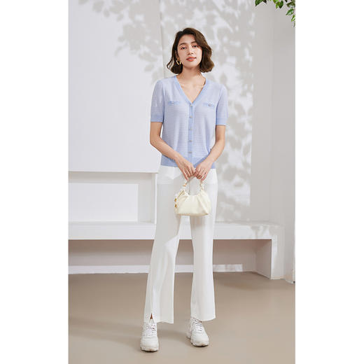 乔万尼针织衫女新款短袖天丝薄款EM2M906 商品图1