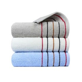 洁丽雅（Grace）纯棉简约条纹毛巾3条 7050颜色随机