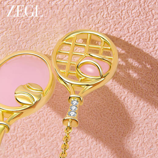 ZEGL设计师运动系列925纯银网球拍项链女款2024新款轻奢小众配饰 商品图1