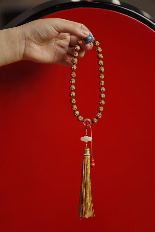 【青山特惠】9mm*26颗老山檀 原创手工雕刻【弥勒】手持 y26 商品图8