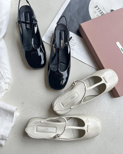 现货 THS 6.29-限时 缪家 女士 𝗧字带后空凉鞋 玛丽珍粗跟凉鞋 2色 BZ1186 商品图2