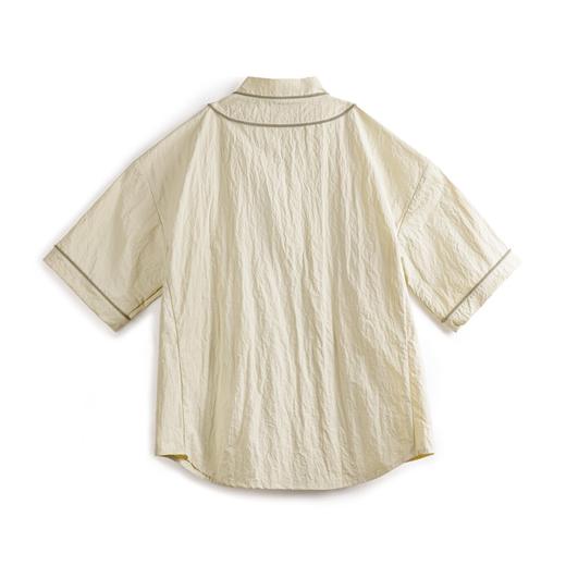 马登工装 美式复古开襟棒球衫Vibe撞色字母短袖衬衣男士Vintage衬衫夏 商品图6