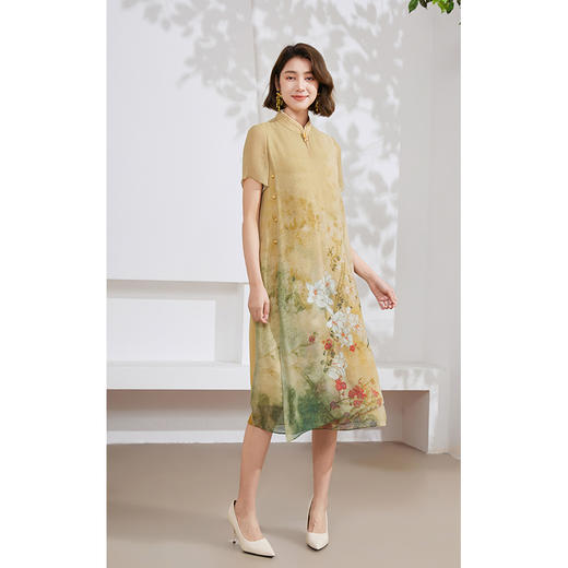 乔万尼真丝连衣裙100%桑蚕丝新中式国风设计EM2E778 商品图2