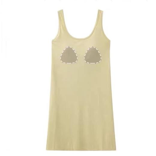 莫代尔睡衣女夏季带胸垫凉感椰油背心裙防凸点可外穿吊带睡裙女士_HLY 商品图4