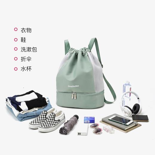 【超大容量！干湿分离包】游泳包干湿分离带鞋仓防水户外运动瑜伽健身包包抽绳双肩包舞蹈包，可放泳装、湿毛巾、湿衣服等，防潮不漏水 商品图3