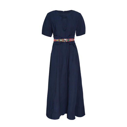 叶凌霜民族风织带连衣裙 | 藏蓝色优雅黄色明媚大方 |现货加急发 商品图8