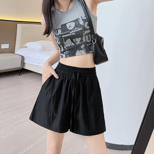 【浅绿冰丝山本短裤外穿】夏季新款 高腰阔腿中裤 宽松休闲五分裤 轻薄透气 商品图6