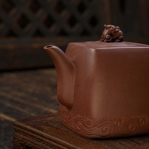 欧咏 方泉壶 宜兴紫砂原矿茶壶紫砂壶功夫茶泡茶壶茶具仿古 商品图3