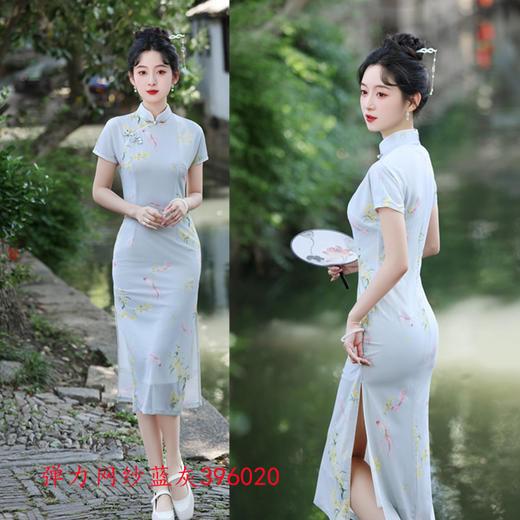 弹力网纱年轻少女款，复古国风旗袍SYK396020 商品图1