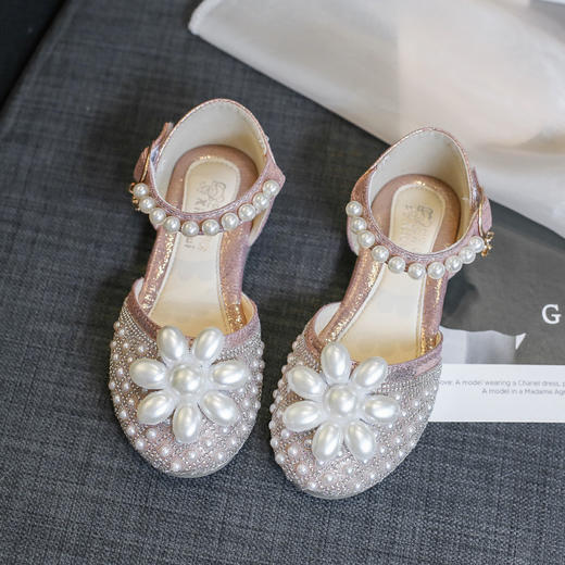 【防撞鞋头，舒适内里】女童公主包头凉鞋 2024夏季新款 时尚珍珠水钻儿童表演-QQ 商品图6