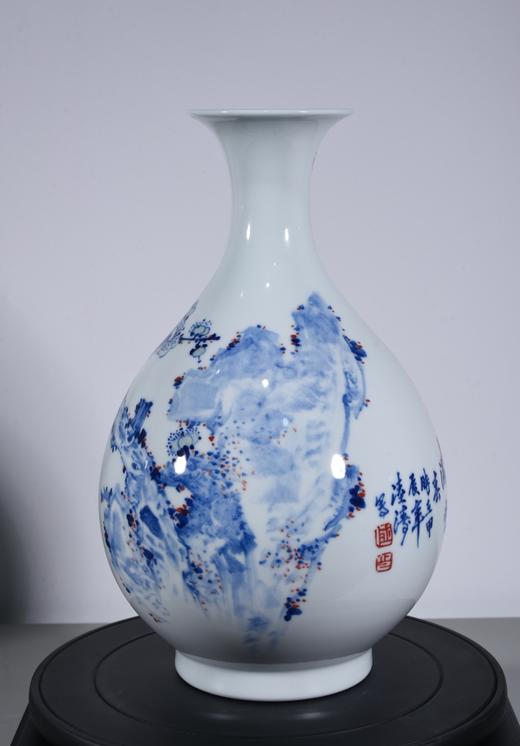 青花点彩花好月圆赏盘 商品图0