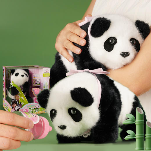 Mimiworld呆萌熊猫宝宝过家家玩具仿真动物玩偶 商品图6