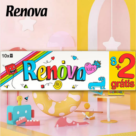RENOVA儿童手帕纸大包装/117926 原生木浆4层加厚10包 商品图2