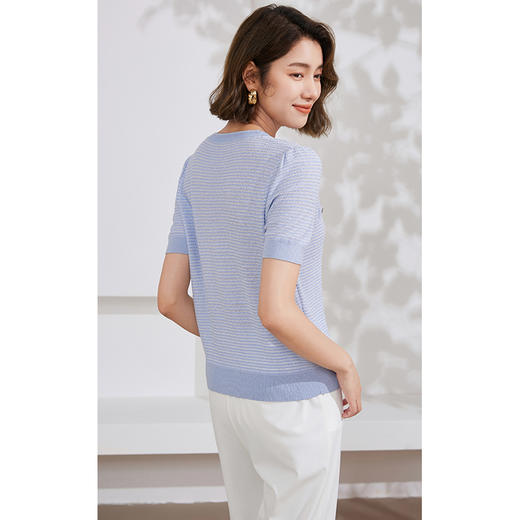 乔万尼针织衫女新款短袖天丝薄款EM2M906 商品图2