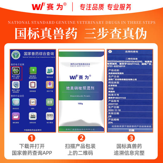 【禽用】赛为兽药20%地美硝唑预混剂畜禽回肠炎抗原虫滴虫病痢疾 商品图1