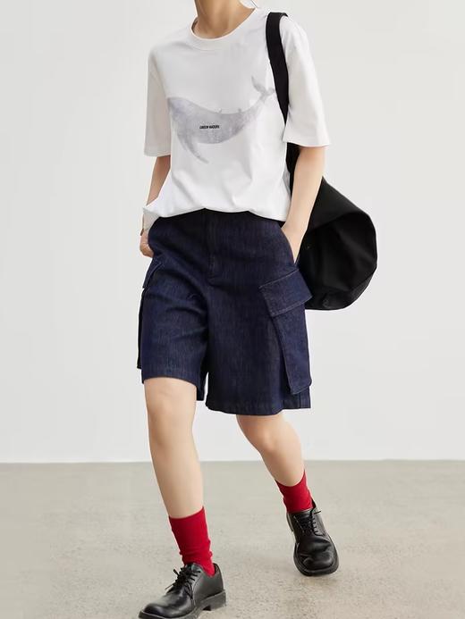 步履不停/4B45039C/大口袋工装牛仔短裤五分裤 商品图3