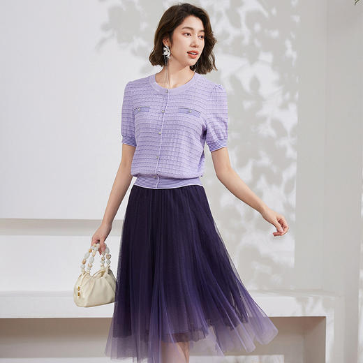 乔万尼针织衫女新款短袖新品小香风EM2M893 商品图2