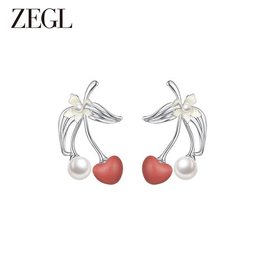 ZEGL缤纷甜果系列人造珍珠樱桃耳环女轻奢高级感水果耳钉夏日耳饰 商品图3